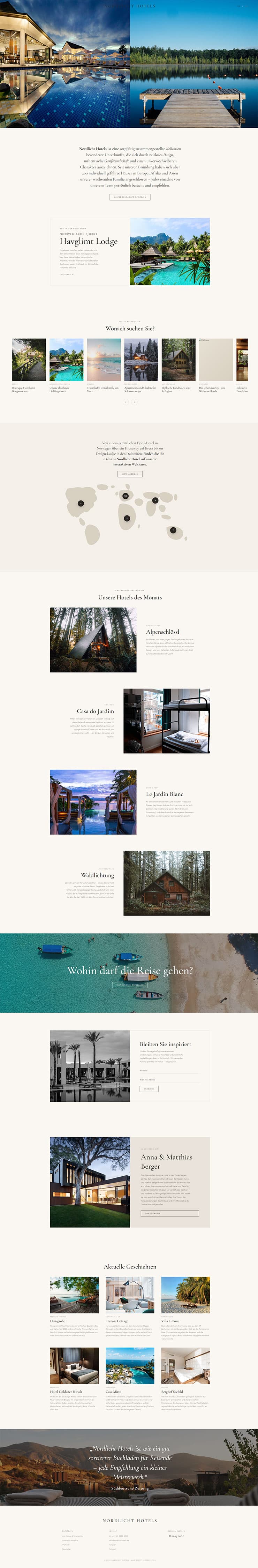 Beispiel-Entwurf einer modernen Hotel-Website – Hero, Zimmer-Galerie, Direktbuchung, Kontakt